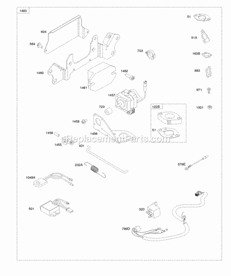 Electronic_Governor Diagram and Parts List for 356447-1217-G1  Briggs and Stratton Engine